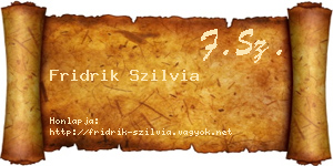 Fridrik Szilvia névjegykártya