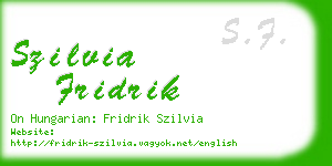 szilvia fridrik business card
